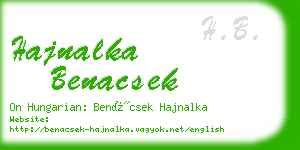 hajnalka benacsek business card